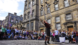 street performer on The Royal Mile